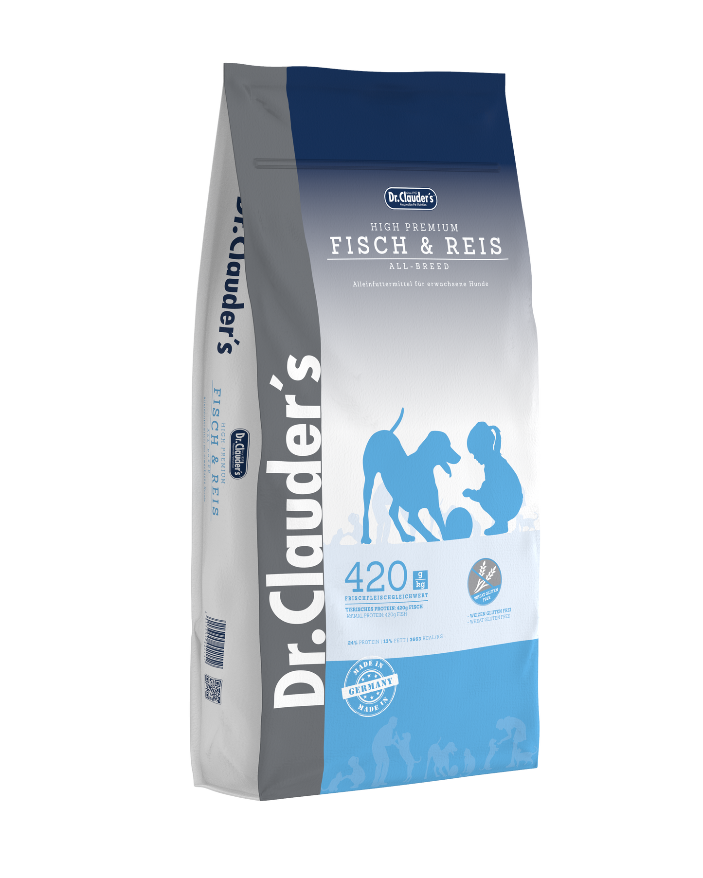 DR. CLAUDER'S SENSITIVE sausas maistas šunims su žuvimi ir ryžiais 15kg