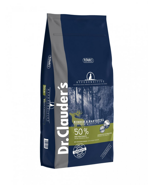 DR. CLAUDER'S HYPOSENSITIVE sausas maistas suaugusiems šunims su elniena ir bulvėmis 11.5kg