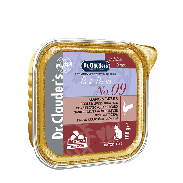 DR. CLAUDER'S drėgnas maistas katėms su žąsiena ir kepenimis padaže 100g