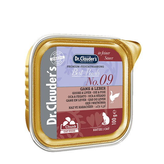 DR. CLAUDER'S drėgnas maistas katėms su žąsiena ir kepenimis padaže 100g