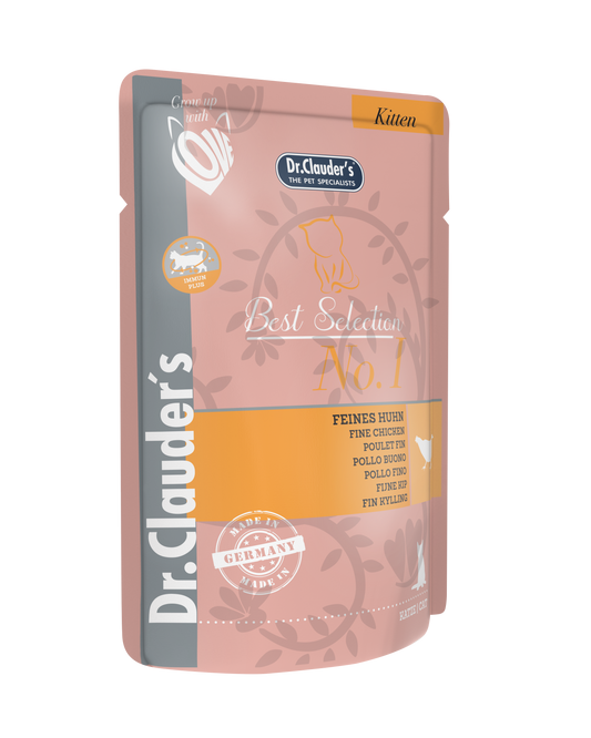 DR.CLAUDER‘S BEST SELECTION KITTEN, drėgnas maistas su vištiena kačiukams 85 g