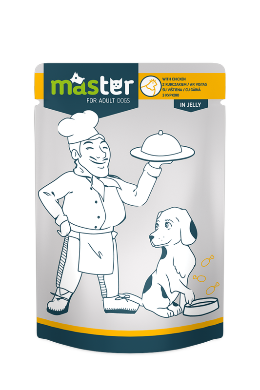 MASTER  šlapias maistas šunims su vištiena 80g
