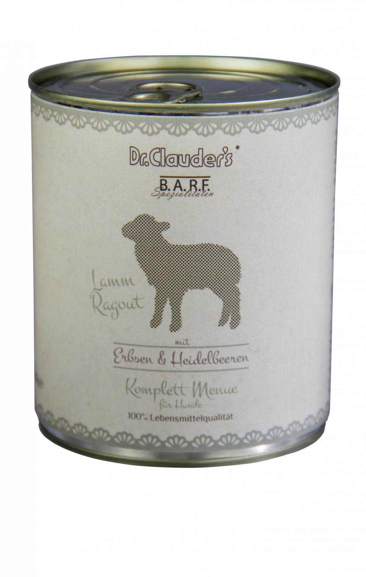 DR. CLAUDER'S BARF mėsos ir daržovių konservai šunims su ėriena 800g