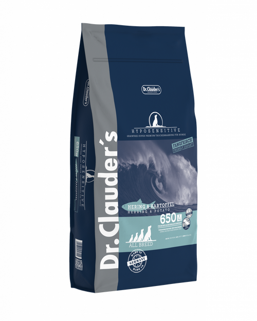 DR. CLAUDER'S HYPOSENSITIVE PLUS sausas maistas suaugusiems šunims su silke ir bulvėmis 11.5kg