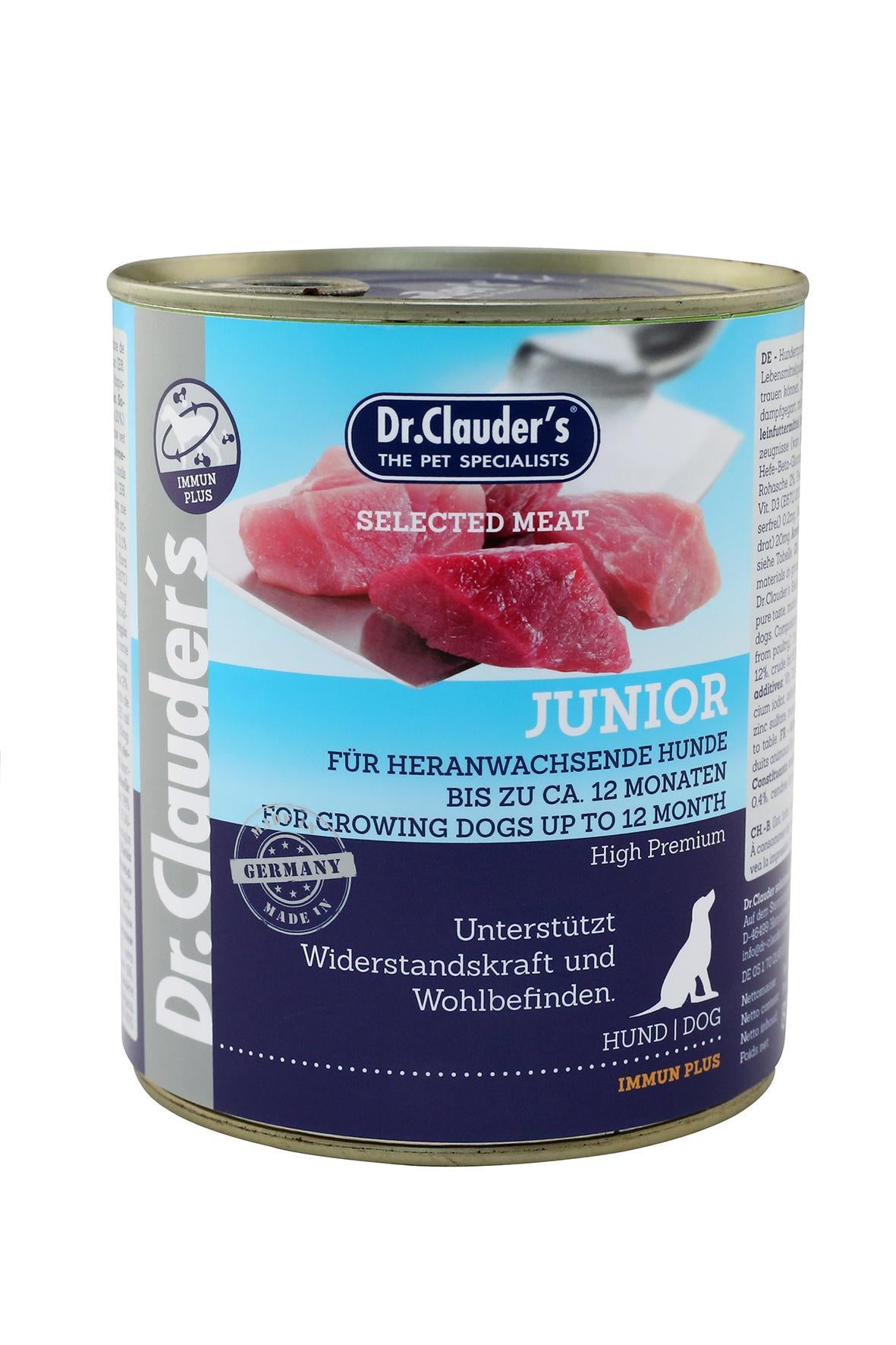 DR. CLAUDER'S JUNIOR subalansuotas drėgnas maistas jaunų šunų imuninei sistemai 800g