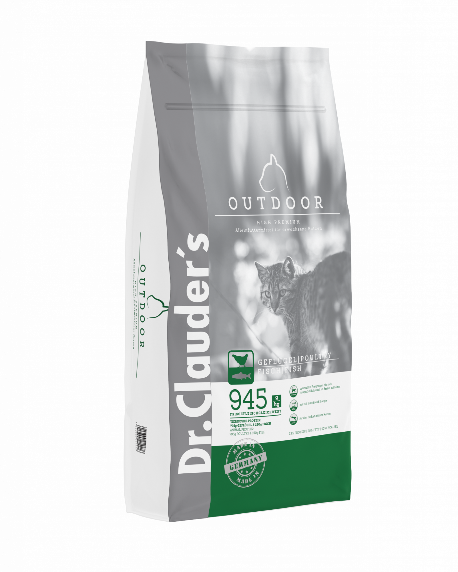 DR. CLAUDER’S OUTDOOR subalansuotas sausas maistas suaugusioms aktyvioms katėms 10 kg