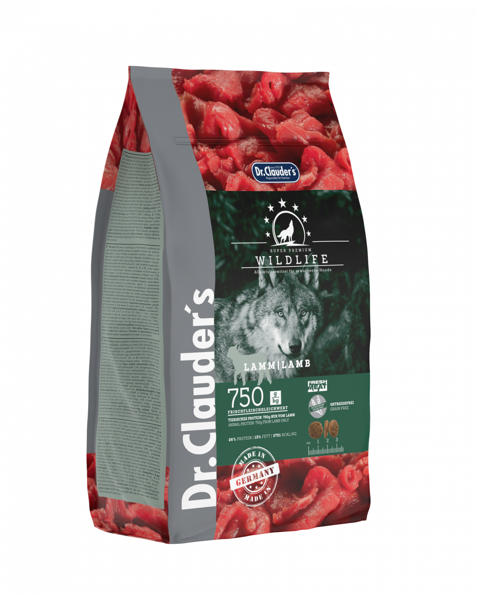 Dr. Clauder‘s Wildlife Lamb, visavertis super premium maistas su ėriena šunims 2kg