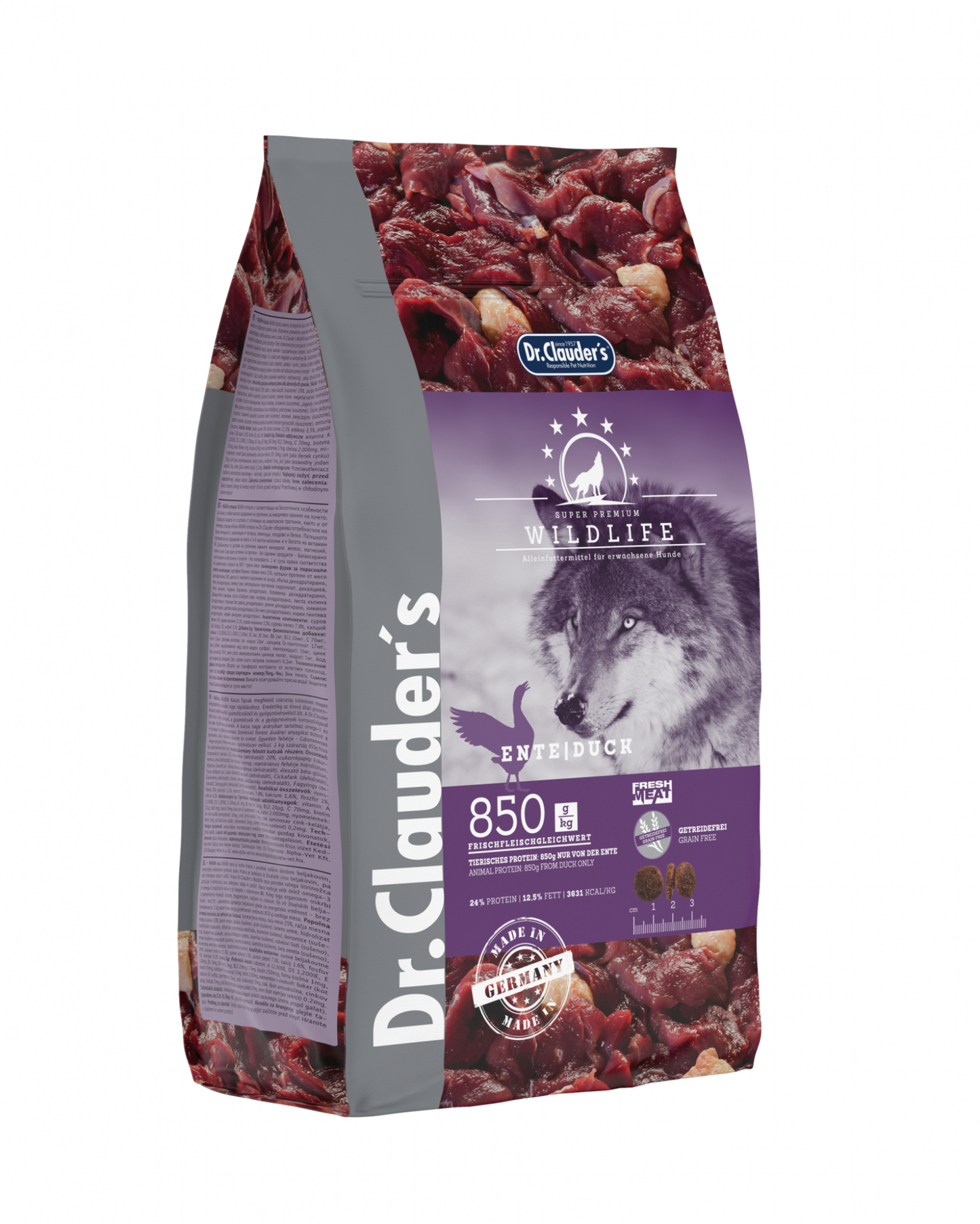 Dr. Clauder‘s Wildlife Duck visavertis super premium maistas su antiena šunims 2kg