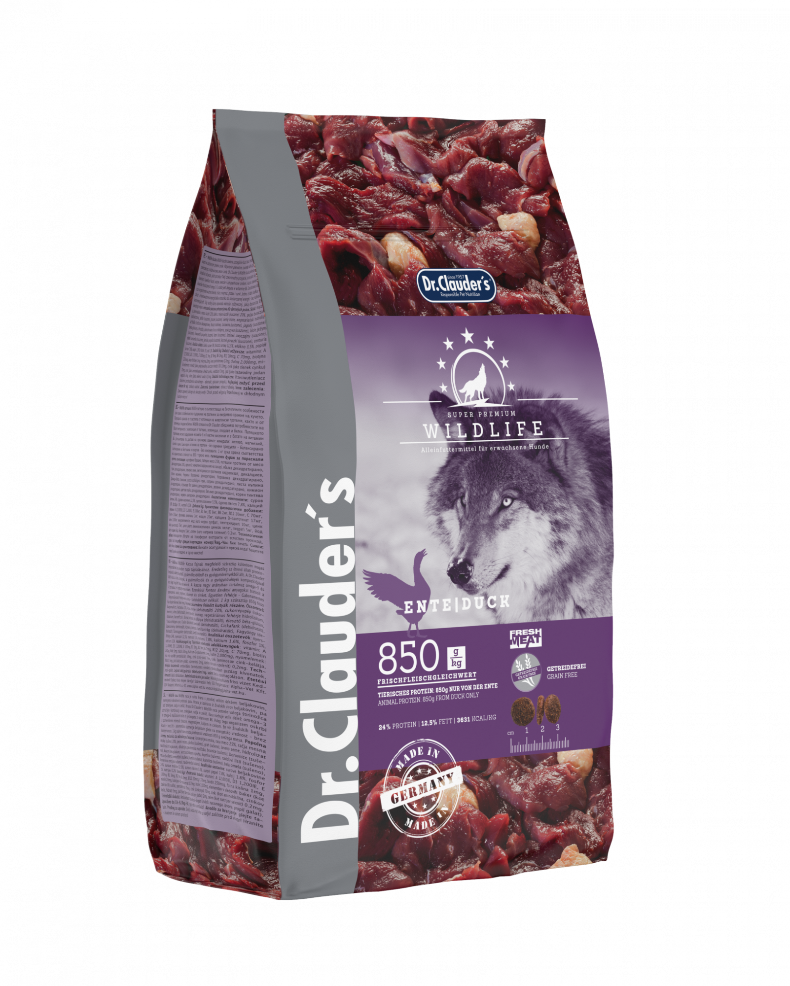Dr. Clauder‘s Wildlife Duck visavertis super premium maistas su antiena šunims 2kg