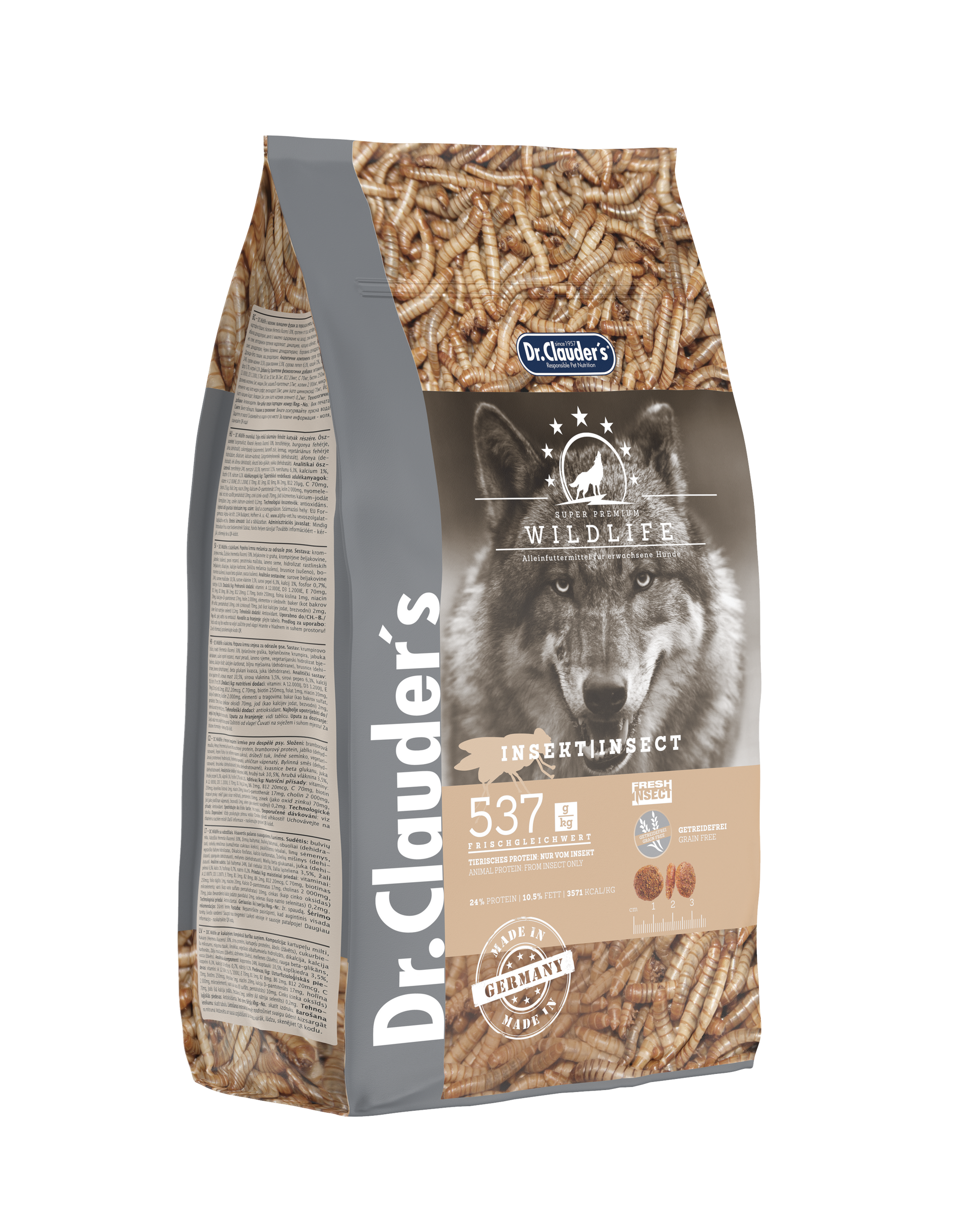 Dr.Clauder's Wildlife Insekten, visaverstis super premium pašaras su vabzdžių miltais šunims 2kg