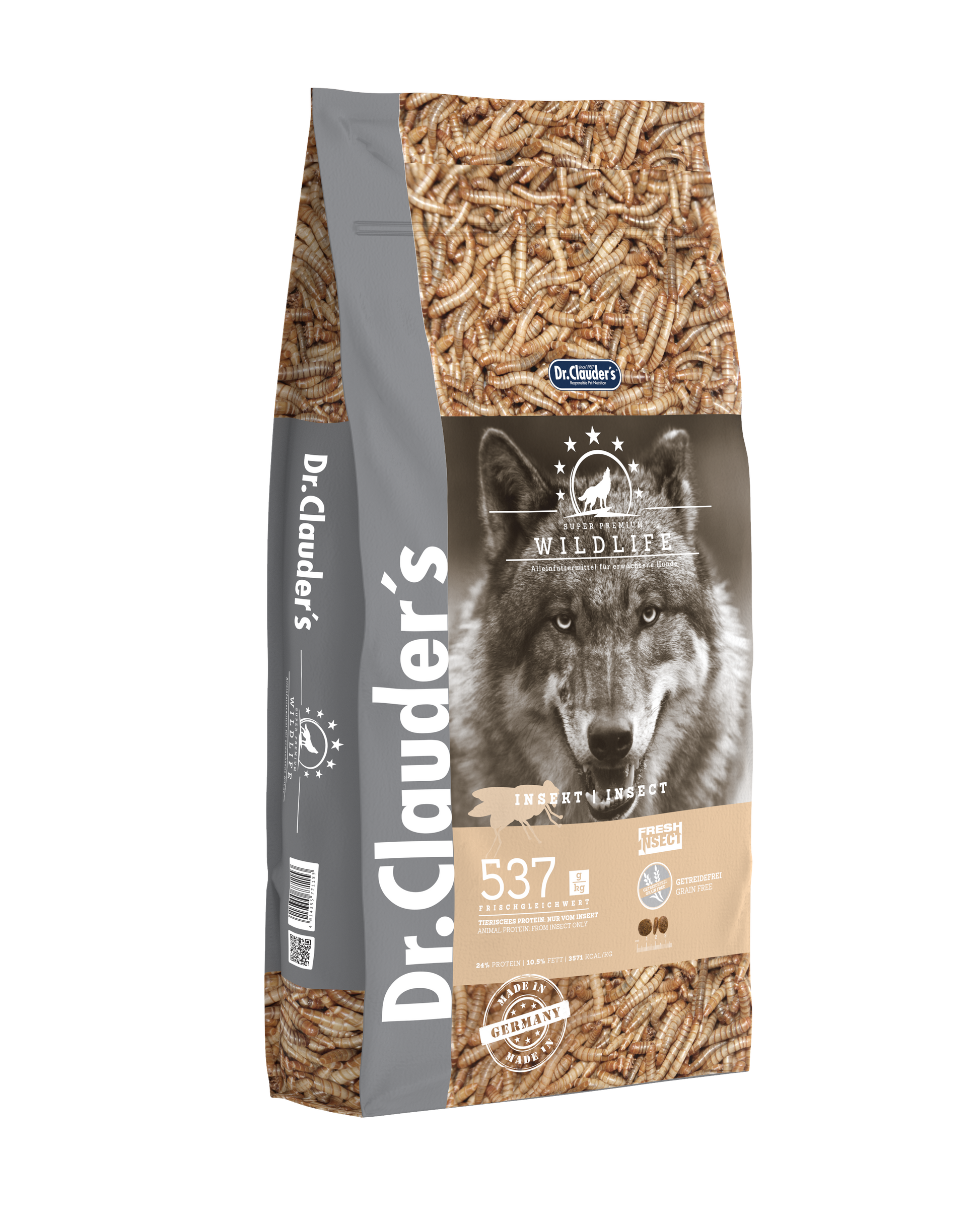 Dr.Clauder's Wildlife Insekten, visaverstis super premium pašaras su vabzdžių miltais šunims 11,5kg