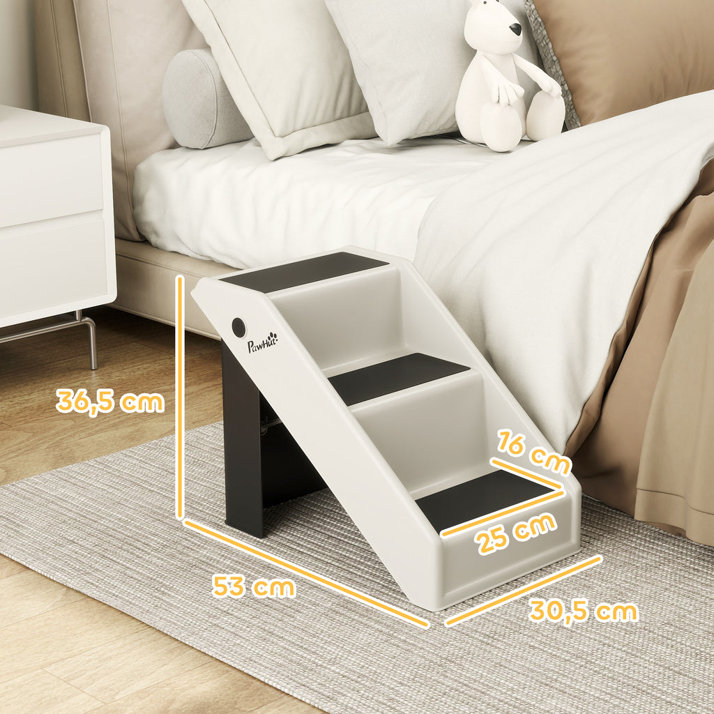 Laipteliai šunims ir katėms 36,5 cm, 3 pakopų, sulankstomi, iki 30 kg, kreminiai balti
