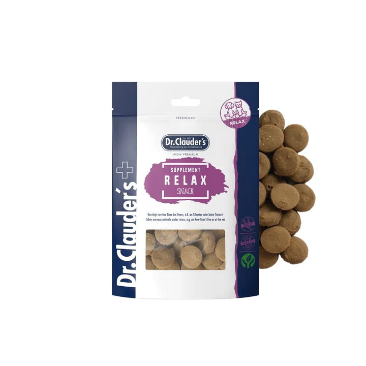 Dr.Clauder's Supplement Snack Relax maisto papildas stresui mažinti šunims ir katėms 150g