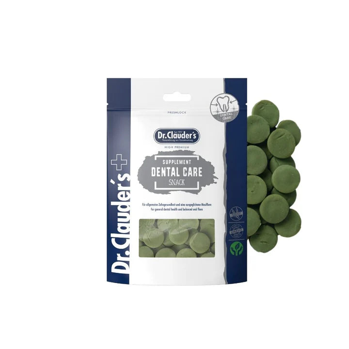 Dr.Clauder's Supplement Snack Dental Care maisto papildas dantų sveikatai šunims ir katėms 150g