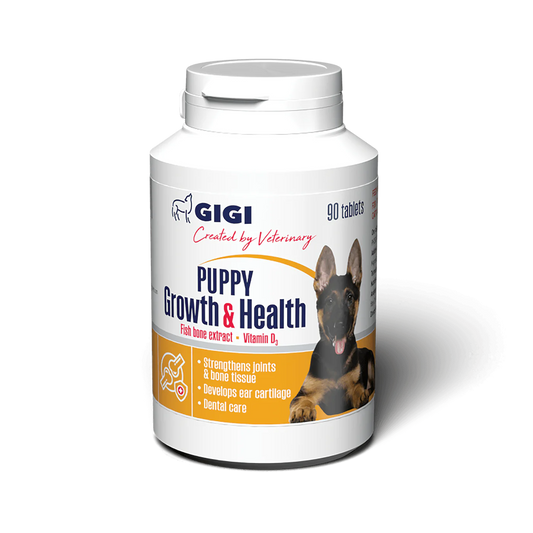 GIGI PUPPY Growth &Support. Papildas šuniukams ir kačiukams sveikam augimui 90tab.
