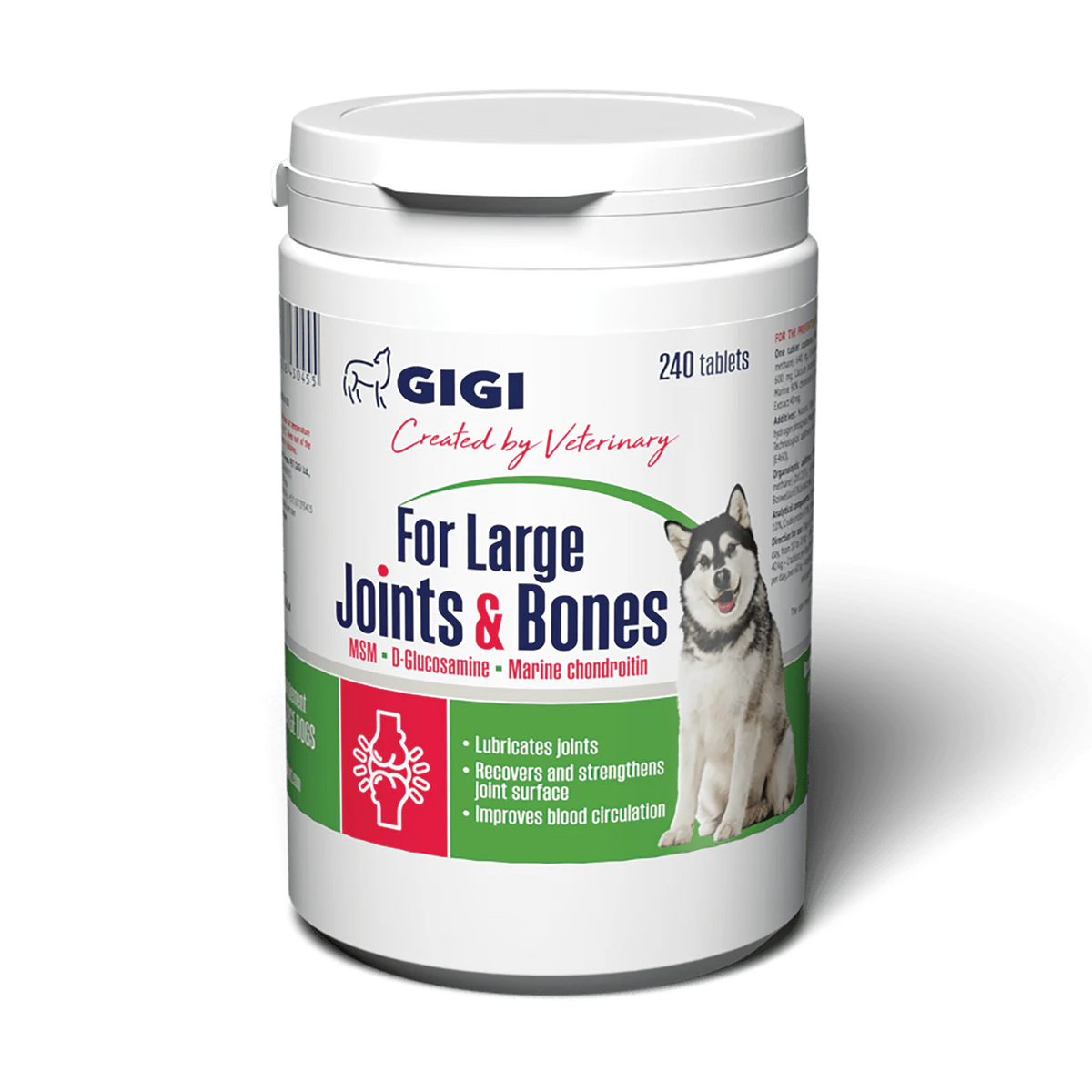 GIGI For Large Joints & Bones papildas didelių veislių šunų sąnariams ir kaulams - 240 tab.