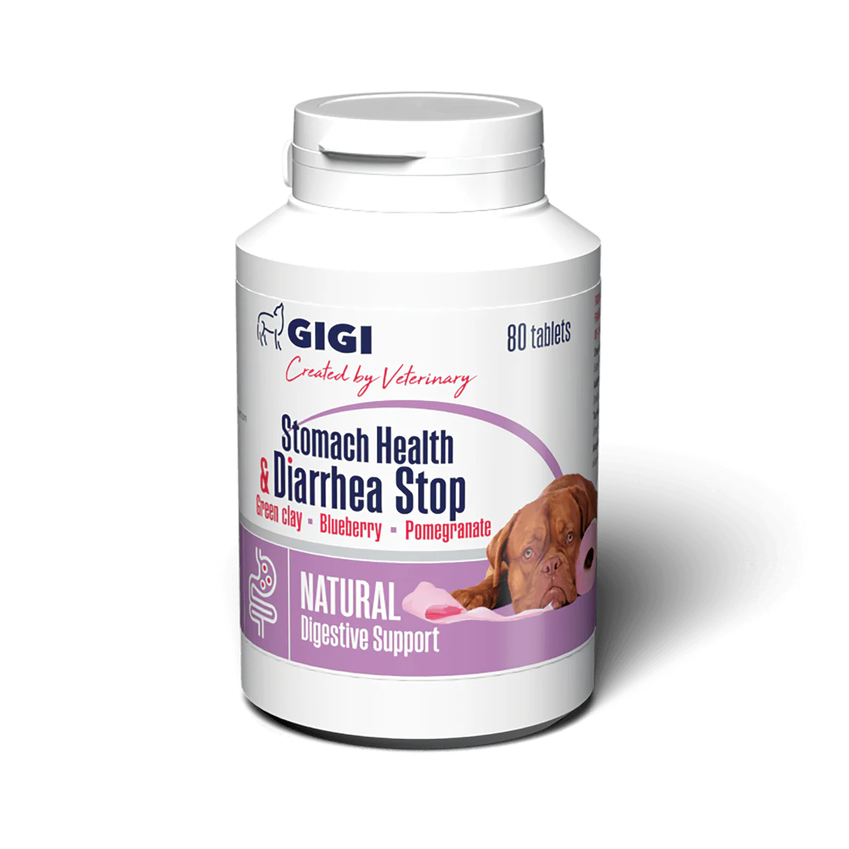 GIGI Stomach Support and Diarrhea Stop FOR LARGE DOGS  Papildas didelių veislių šunims nuo viduriavimo 30 tab.