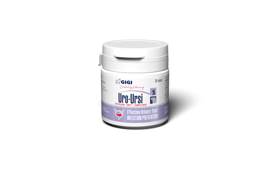 GIGI URO-URSI  Papildas tabletėmis šunims ir katėms akmenų pasišalinimui iš šlapimo takų - 28 tab.