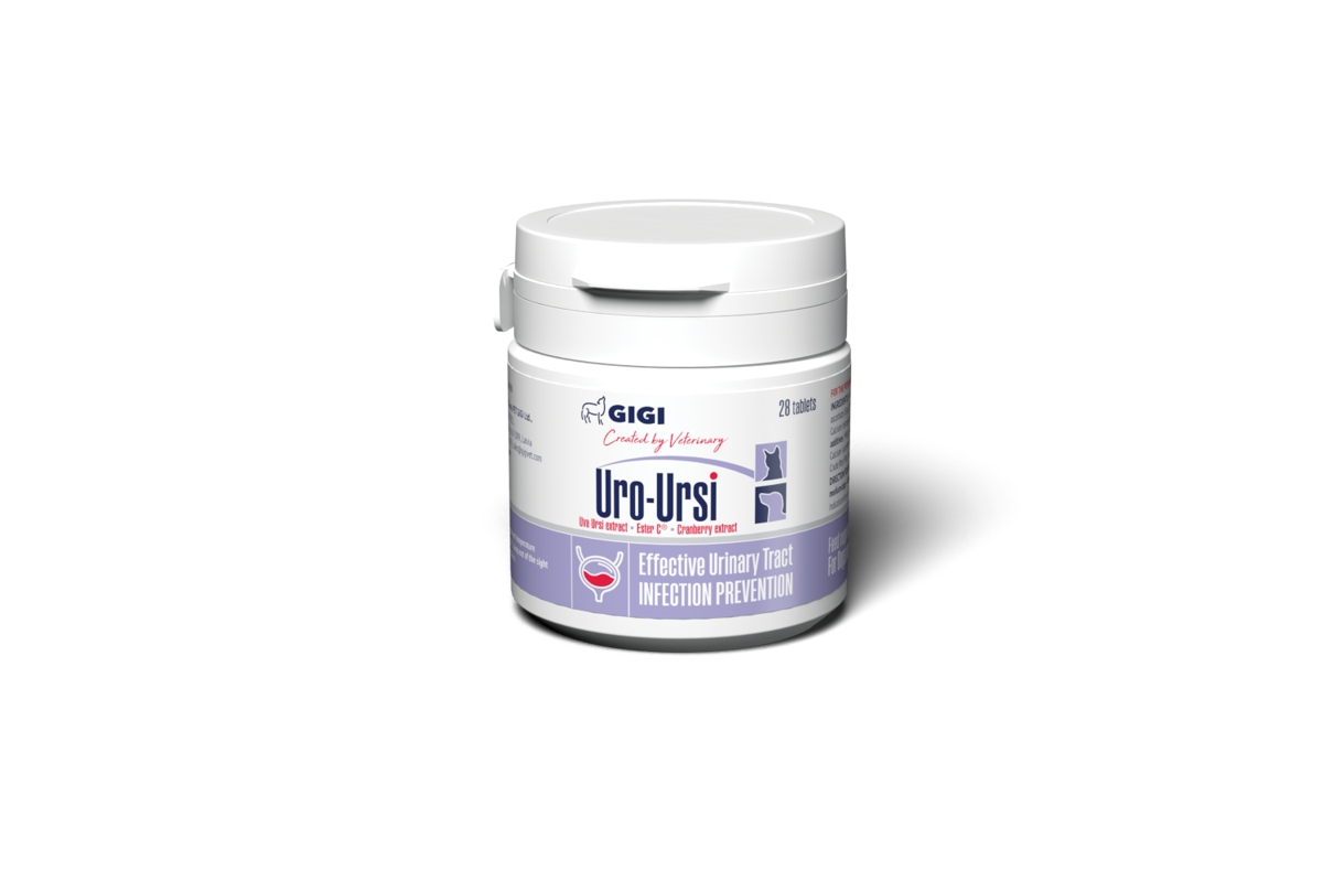 GIGI URO-URSI  Papildas tabletėmis šunims ir katėms akmenų pasišalinimui iš šlapimo takų - 90 tab.