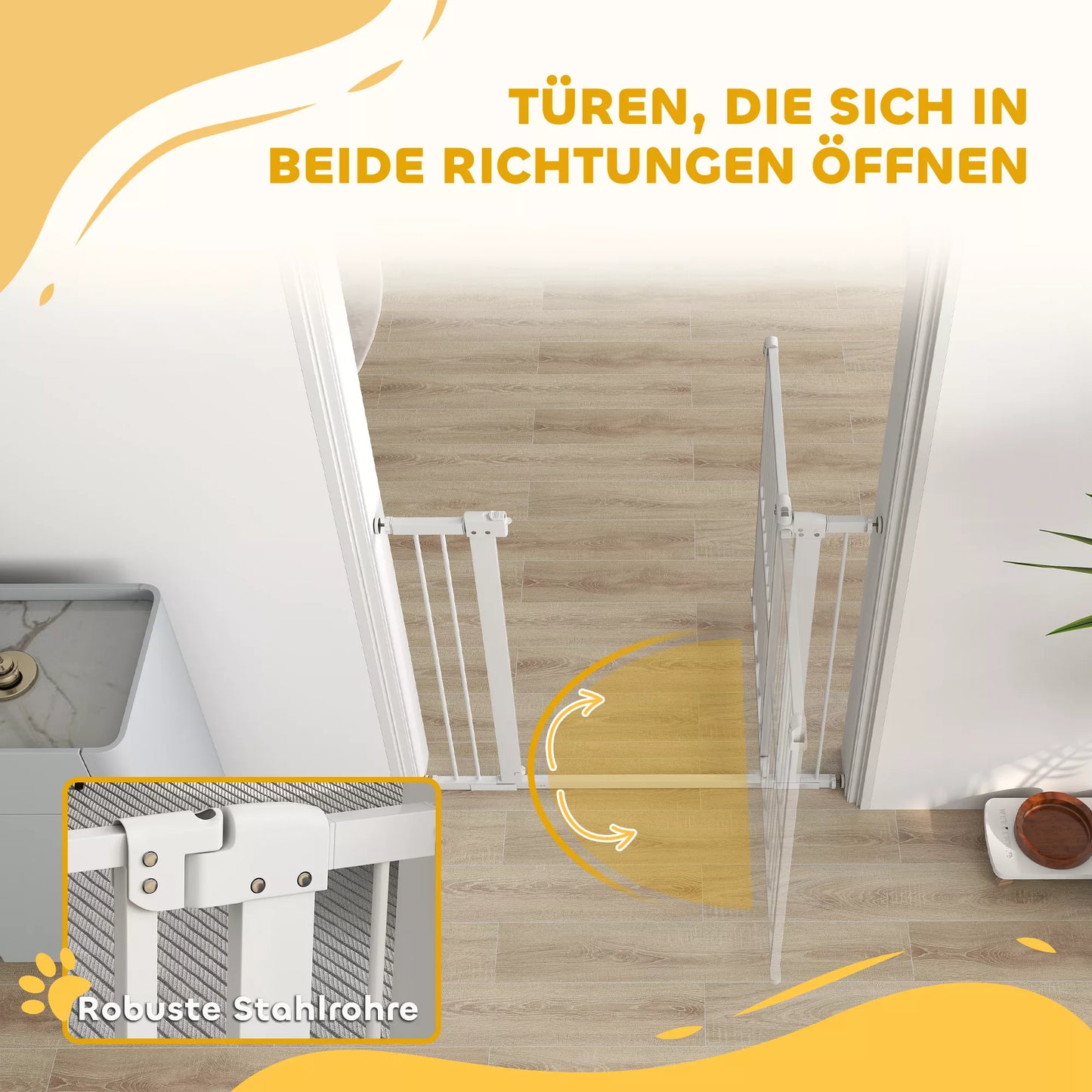 Apsauginiai varteliai šuniui, 76-104 cm, montuojami be gręžimo, varteliai laiptams