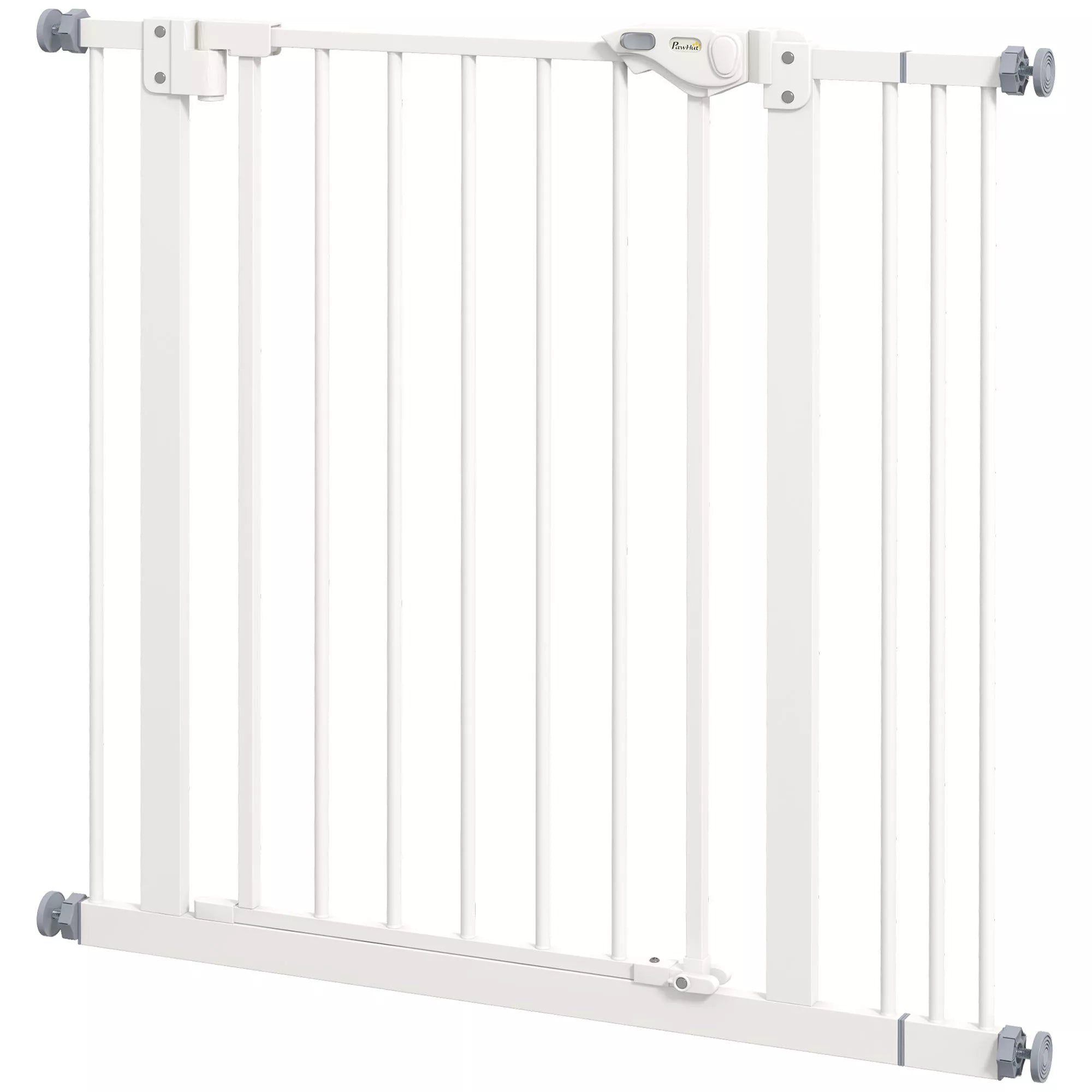 Apsauginiai varteliai šunims, užtvaras, varteliai augintiniams, metalas, plastikas, 74-87 cm, baltas