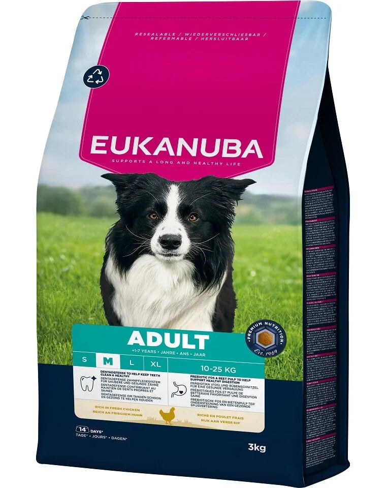 Eukanuba Medium Adult visavertis pašaras su vištiena 3kg