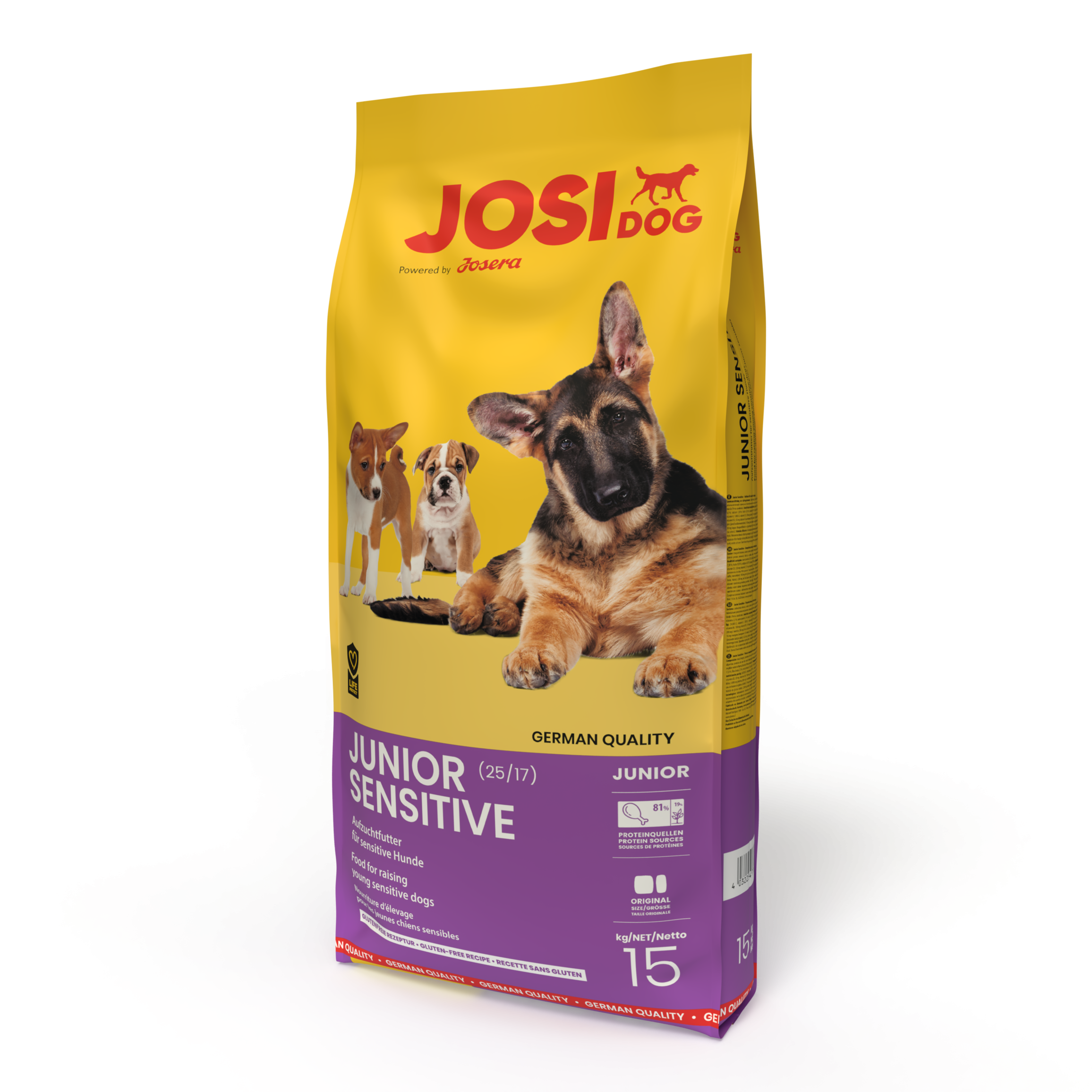 JosiDog Junior Sensitive maistas šunims, 15 kg