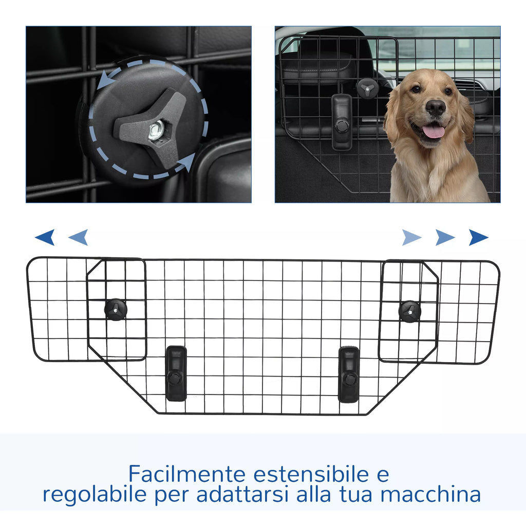 Šunų apsauginė grotelė Automobiliui Universalus bagažinės grotelė 90-120 cm reguliuojama Metalo
