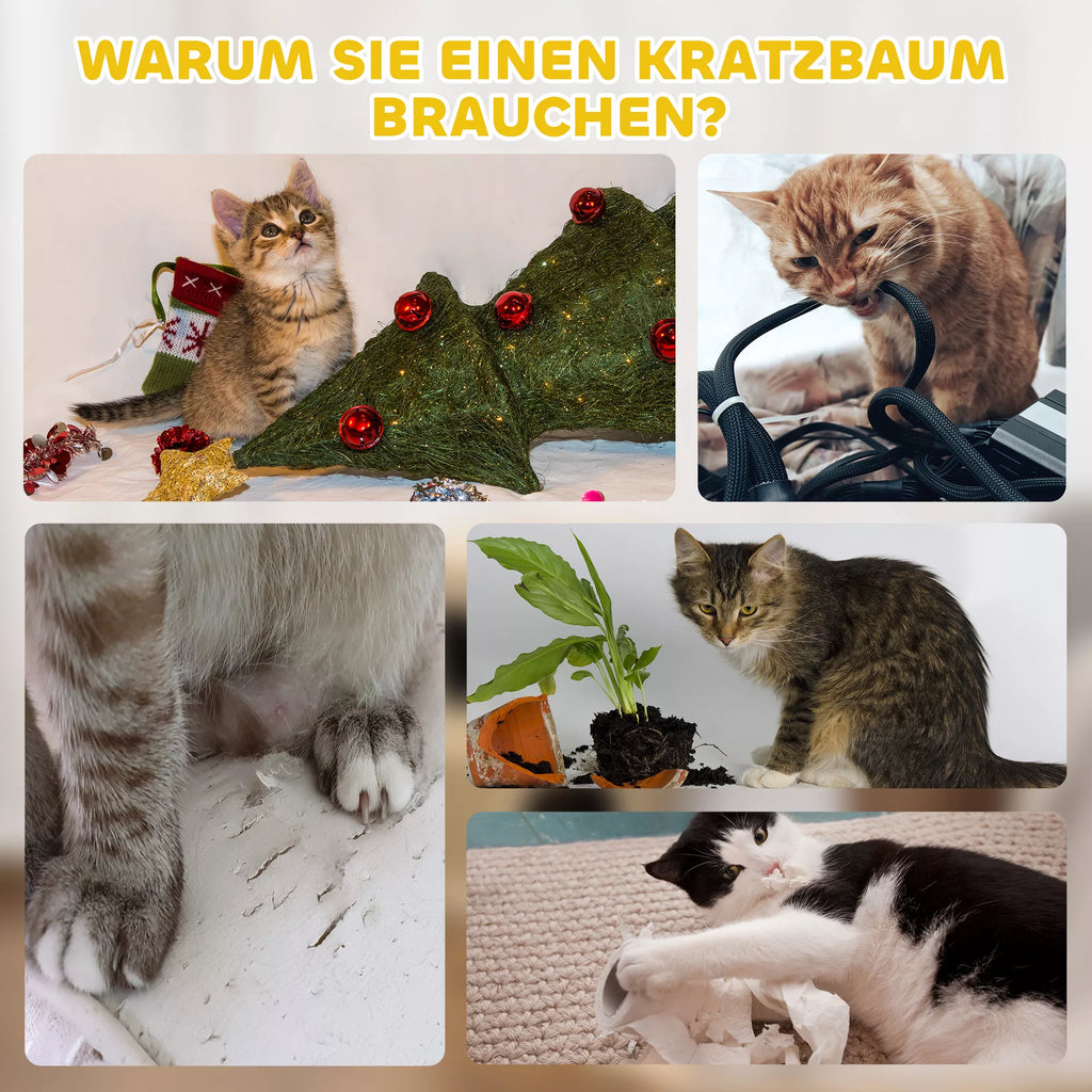 Kaķu skrāpējamais paklājiņš, 49 cm augsts, Ø35,5 cm, divstāvīgs ar plīša malu, skrāpējamais paklājiņš, 2 gultņi, haki+kafijas krāsā
