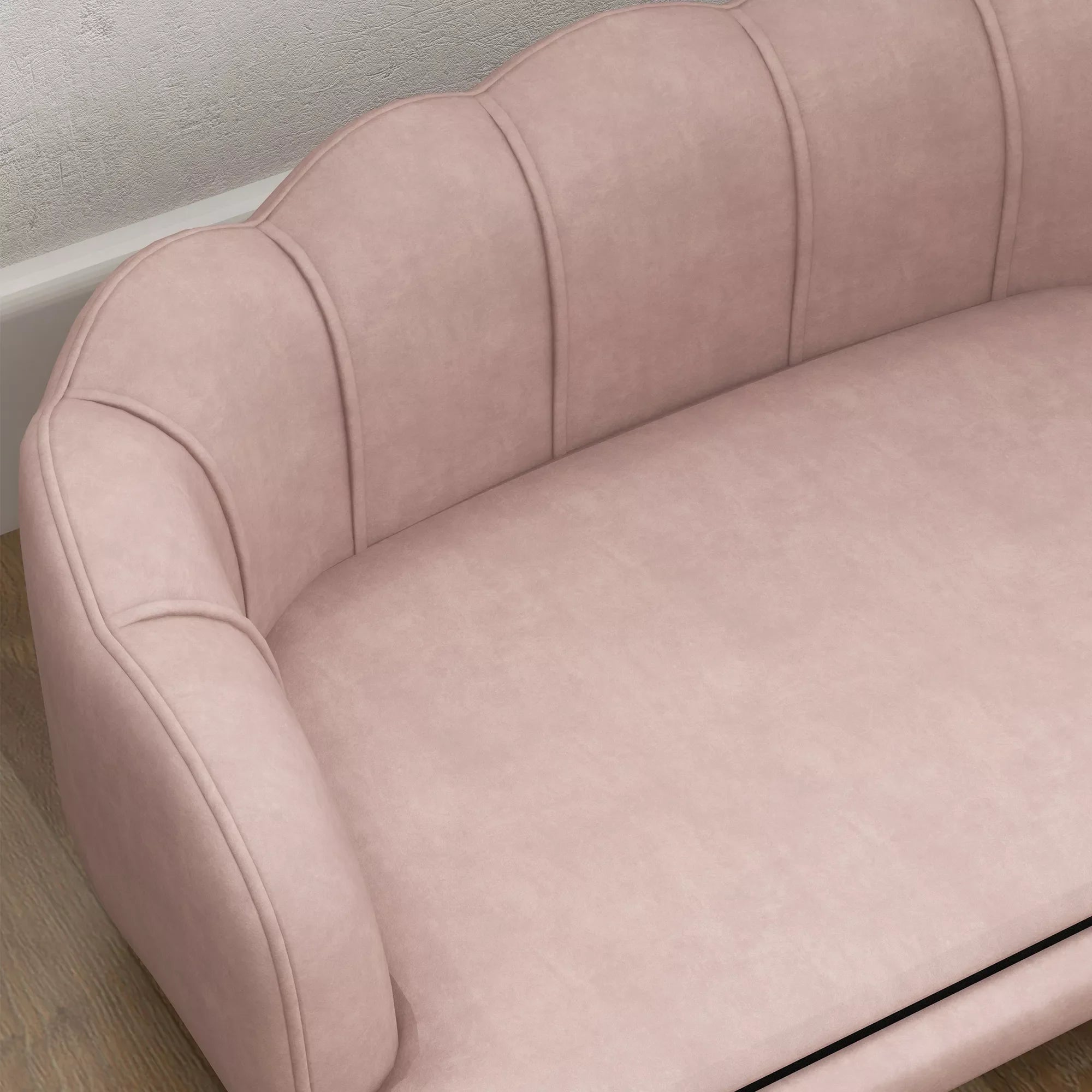 Naminių gyvūnų sofa vidutinio dydžio ir dideliems šunims iki 25 kg, tvirta medinė, paminkšta, rožinė