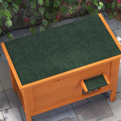 Katės namelis lauke, katės būdelė, atspari oro sąlygoms, 1 langas, 1 įėjimas, 85 x 50 x 68,5 cm, Oranžinė+Žalia