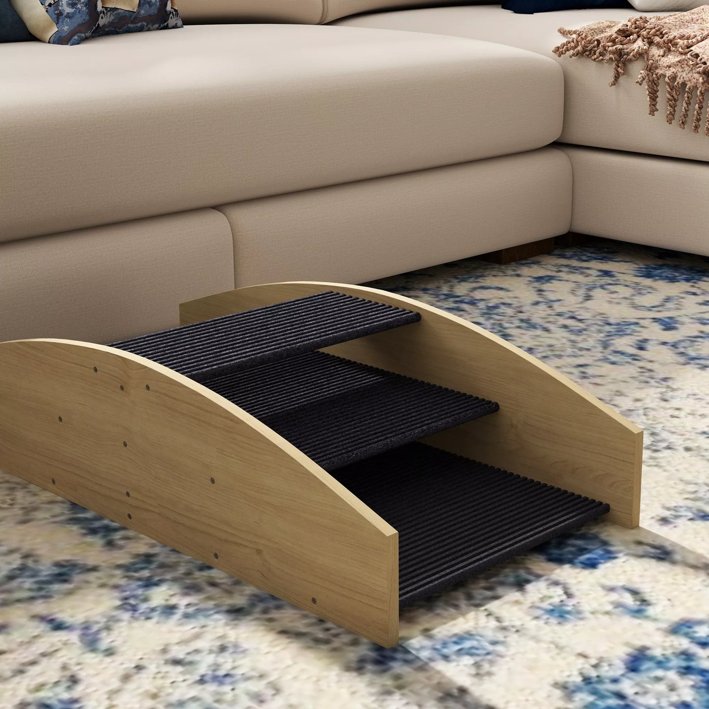 Agility Šunų svirtis, 2-in-1 svirtis ir laipteliai, neslystanti, eglės mediena, 80 x 39,5 cm