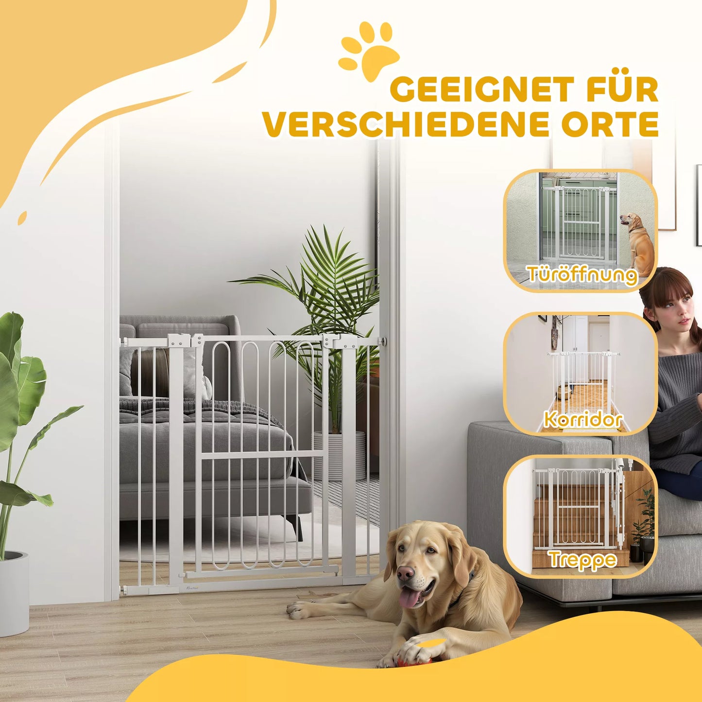 Apsauginiai varteliai šuniui, 76-104 cm, montuojami be gręžimo, varteliai laiptams