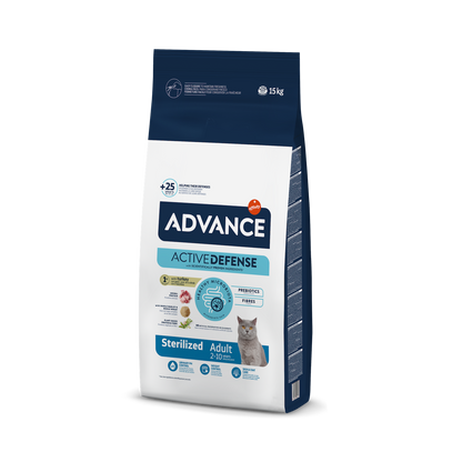 Advance Sterilized Adult Sausas maistas sterilizuotoms suaugusioms katėms su kalakutiena ir miežiais – 15 kg
