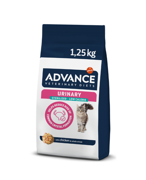 Advance Veterinary Diets Sterilized Urinary Low Cal Sausas maistas katėms sergančioms šlapimo takų ligomis 1,25 kg