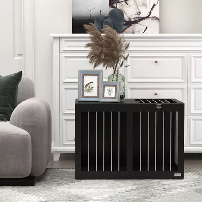 Šunų narvas Šunų dėžė Šunų transportavimo dėžė, 2 durys, užrakinamos, plieninės grotelės, 80 cm x 50 cm x 56,5 cm, Juoda