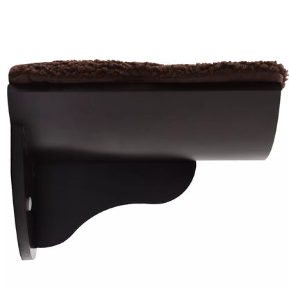 Kaķu gulta/gulta pie sienas, kaķu plaukts, ar mīkstu polsterējumu, brūna, 41 x 28 x 21 cm