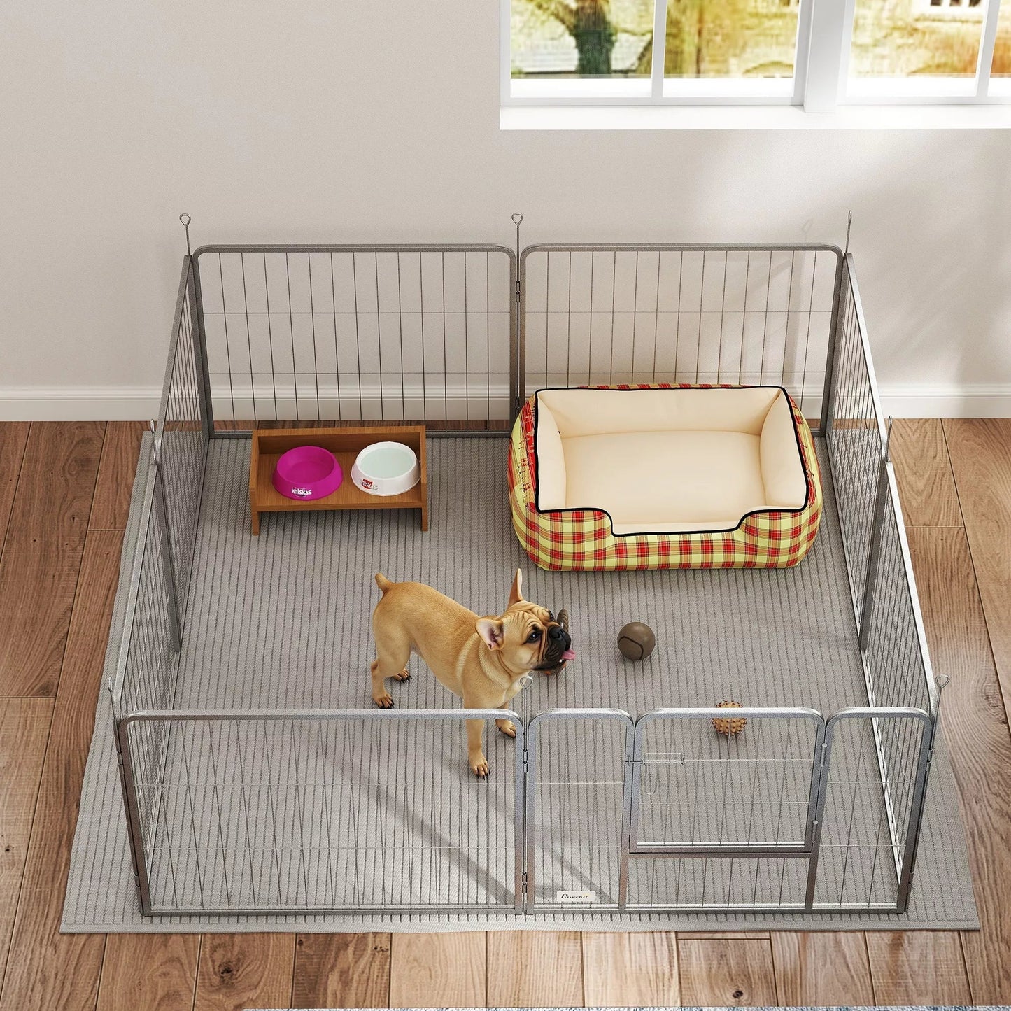 Dzīvnieku aploks, suņu žogs, mājdzīvnieku rotaļu laukums, elastīga pielāgošana, nerūsējošais tērauds