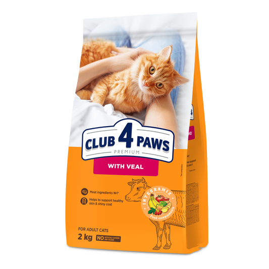 CLUB 4 PAWS PREMIUM "SU VERŠIENA". VISAVERTIS SAUSAS PAŠARAS SUAUGUSIOMS KATĖMS.