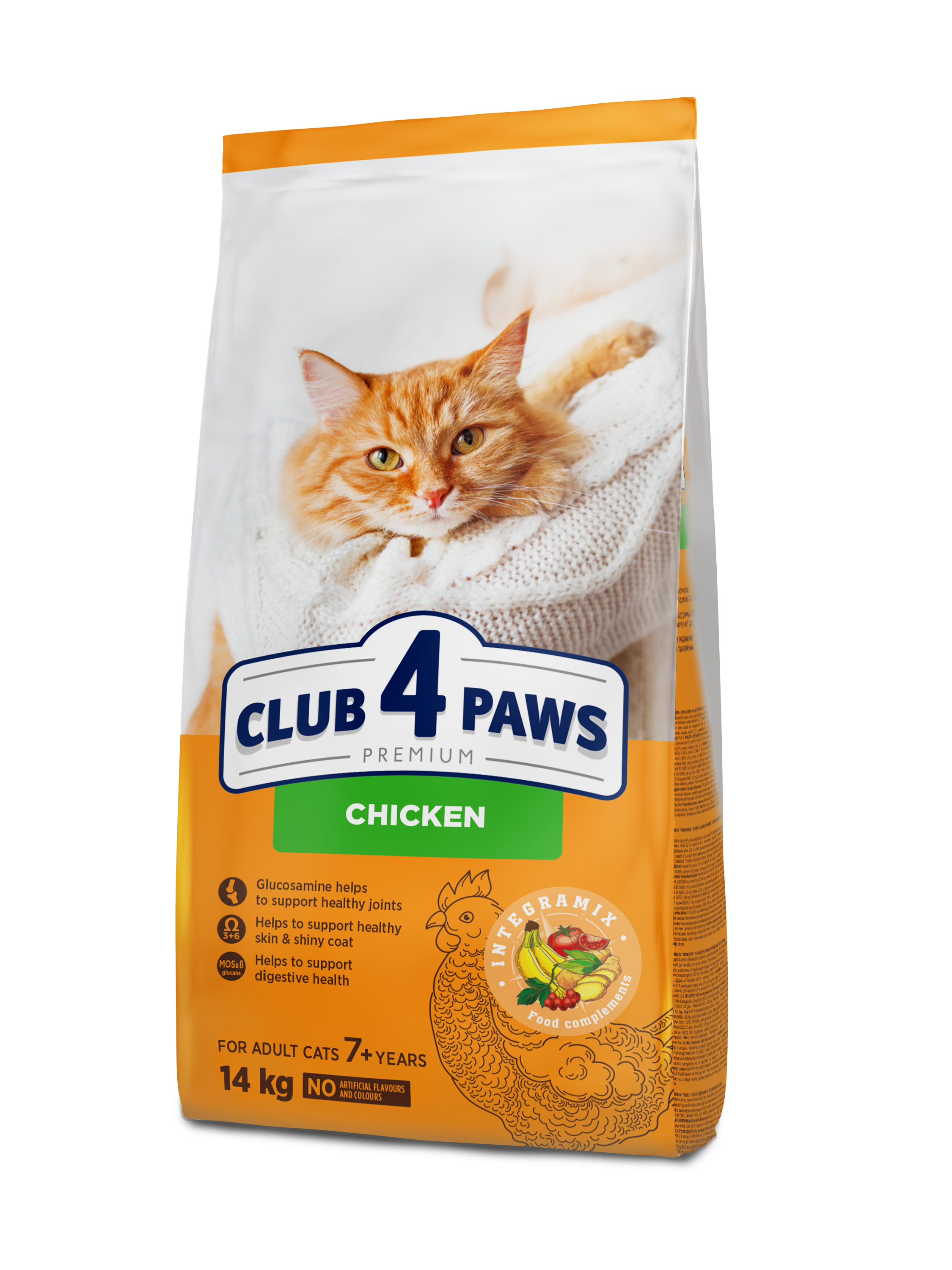 CLUB 4 PAWS PREMIUM VIŠTIENA. VISAVERTIS SAUSAS PAŠARAS SUAUGUSIOMS KATĖMS NUO 7 METŲ – 14 kg