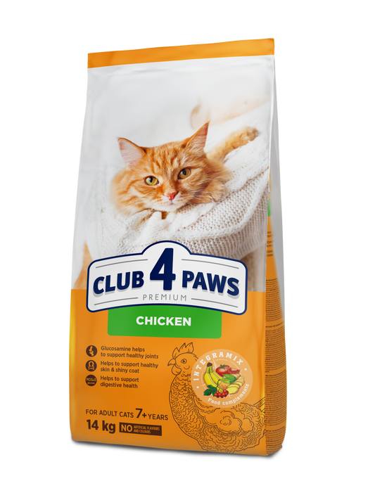 CLUB 4 PAWS PREMIUM VIŠTIENA. VISAVERTIS SAUSAS PAŠARAS SUAUGUSIOMS KATĖMS NUO 7 METŲ