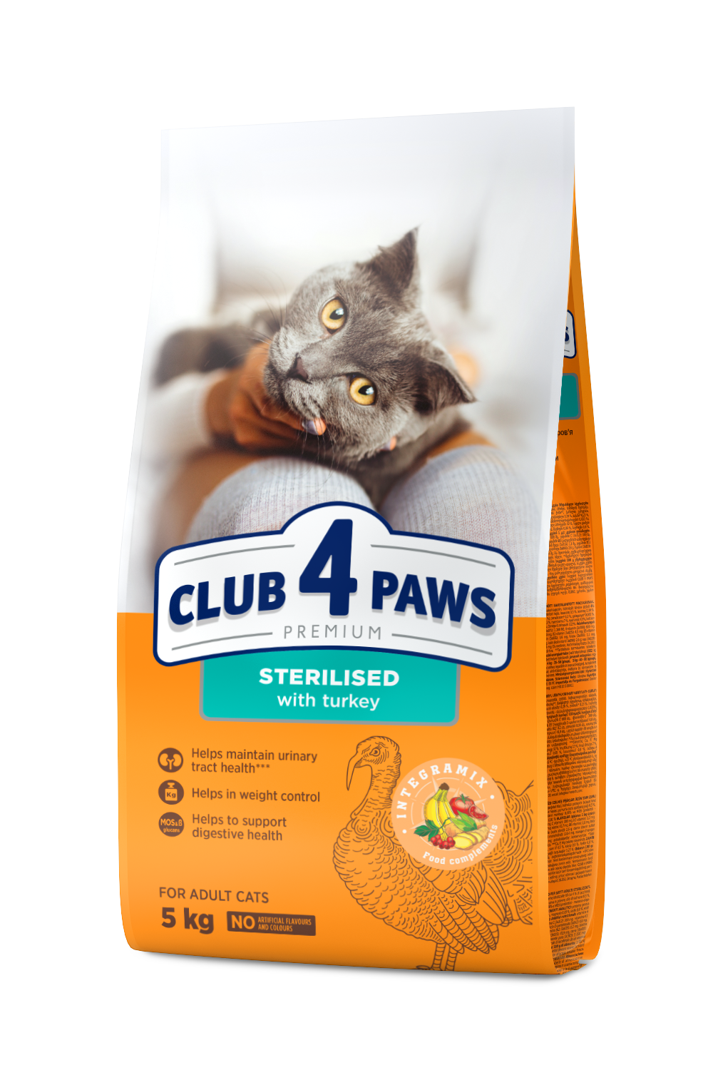 CLUB 4 PAWS PREMIUM SU KALAKUTIENA. VISAVERTIS SAUSAS PAŠARAS SUAUGUSIOMS STERILIZUOTOMS KATĖMS
