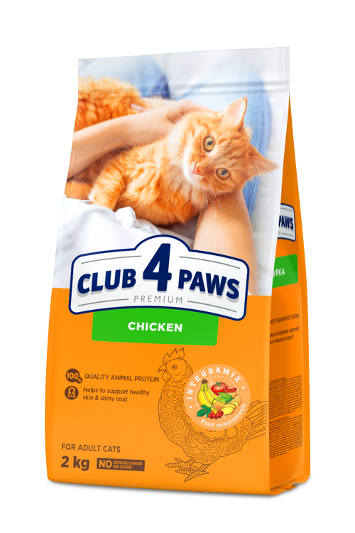 CLUB 4 PAWS PREMIUM VIŠTIENA. VISAVERTIS PAŠARAS SUAUGUSIOMS KATĖMS – 2 kg