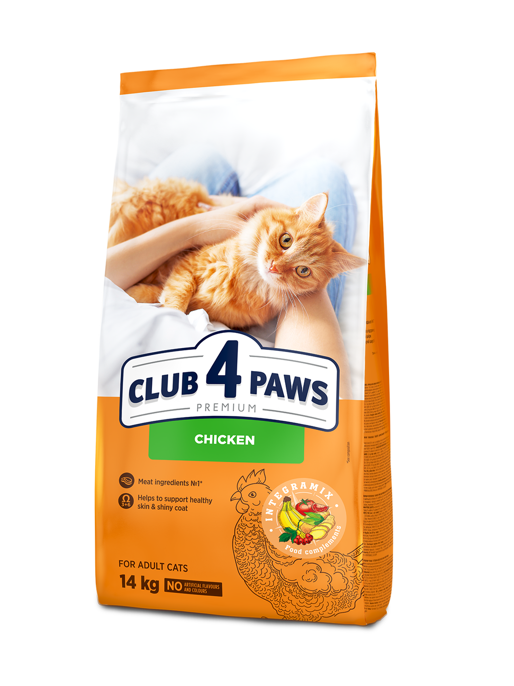 CLUB 4 PAWS PREMIUM VIŠTIENA. VISAVERTIS PAŠARAS SUAUGUSIOMS KATĖMS – 14 kg