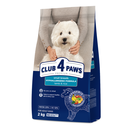 CLUB 4 PAWS PREMIUM ĖRIENA IR RYŽIAI SUAUGUSIEMS MAŽŲ VEISLIŲ ŠUNIMS. VISAVERTIS PAŠARA