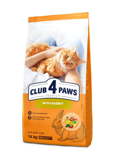 4 PAWS PREMIUM SU TRIUŠIENA. VISAVERTIS SAUSAS PAŠARAS SUAUGUSIOMS KATĖMS. – 14 kg