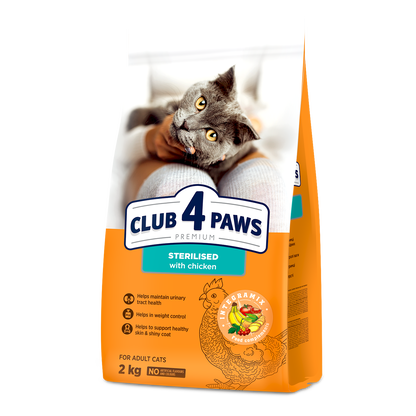 CLUB 4 PAWS PREMIUM SU VIŠTIENA VISAVERTIS PAŠARAS SUAUGUSIOMS STERILIZUOTOMS KATĖMS
