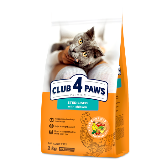 CLUB 4 PAWS PREMIUM SU VIŠTIENA VISAVERTIS PAŠARAS SUAUGUSIOMS STERILIZUOTOMS KATĖMS