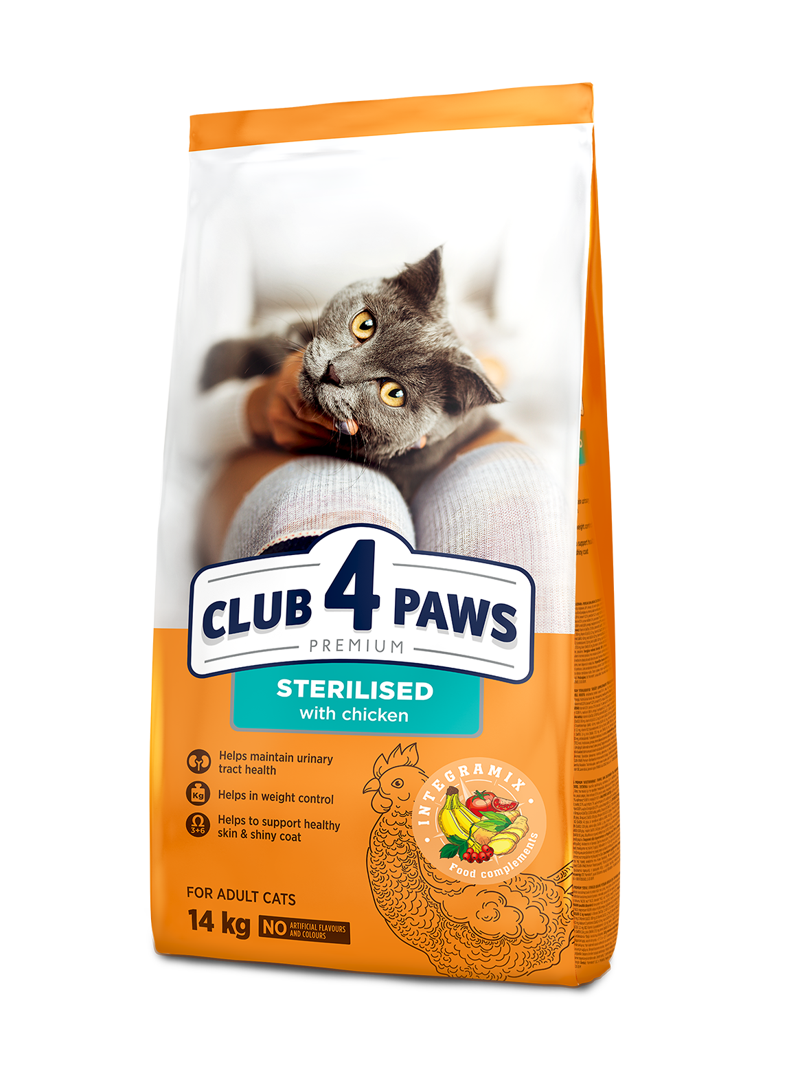 CLUB 4 PAWS PREMIUM SU VIŠTIENA VISAVERTIS PAŠARAS SUAUGUSIOMS STERILIZUOTOMS KATĖMS – 14 kg