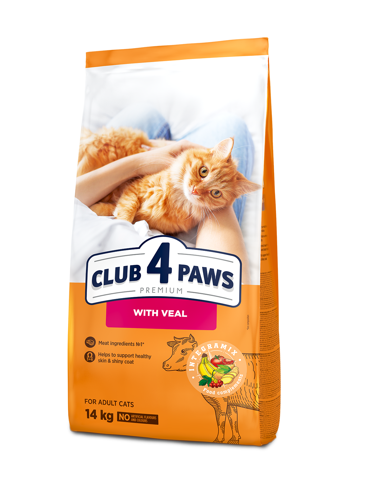 CLUB 4 PAWS PREMIUM "SU VERŠIENA". VISAVERTIS SAUSAS PAŠARAS SUAUGUSIOMS KATĖMS.
